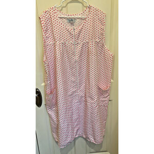 Casual Nights Womens Lace Trim Polka Dot Sleeveless Nightgown Sleep Shirt 3x